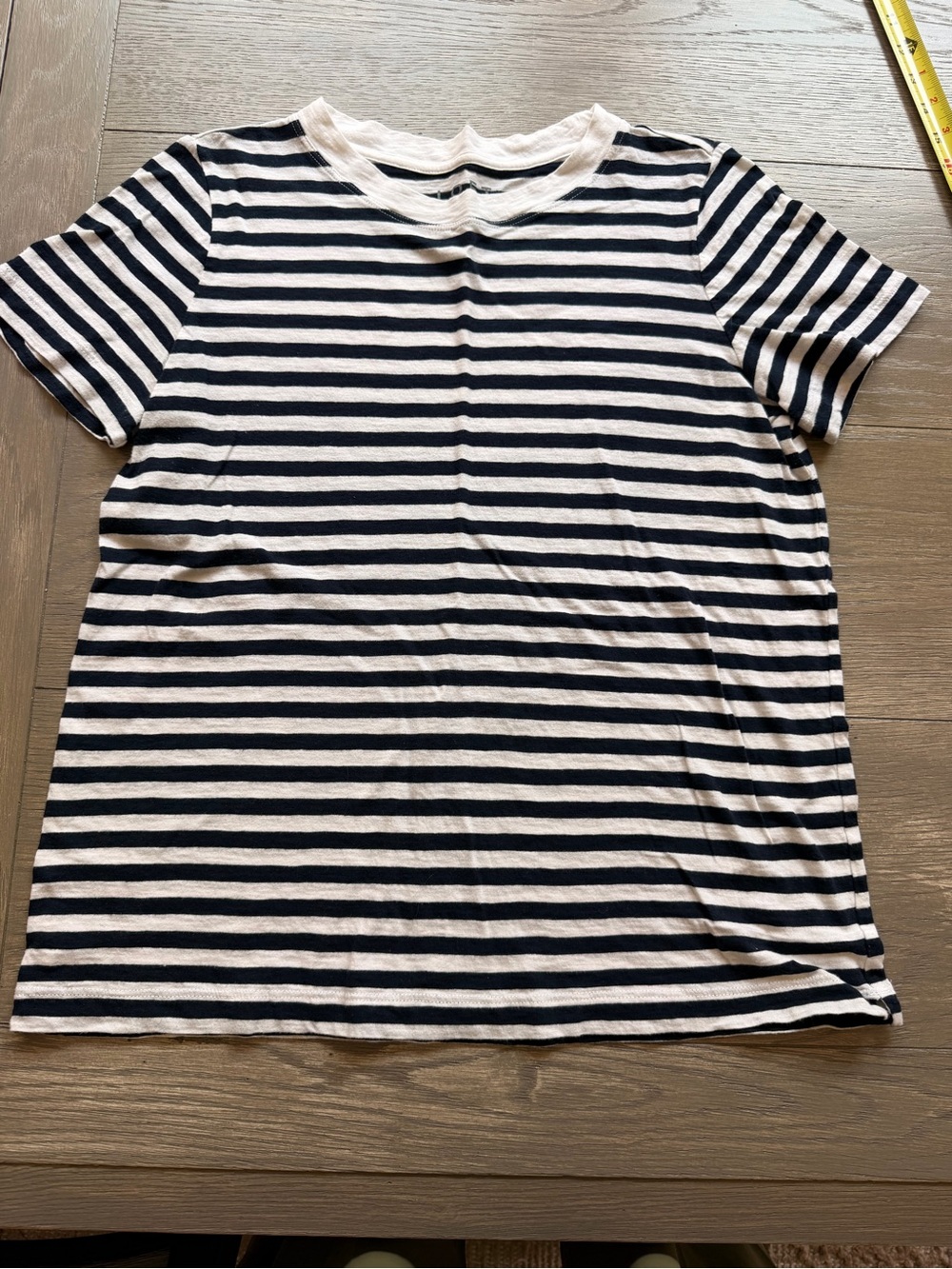 LOFT Navy & White Striped Short Sleeve Tee